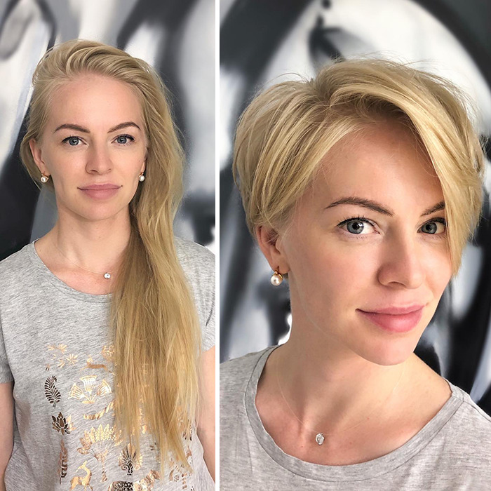 30 фотографий женщин до и после, которые решили сделать короткую стрижки у этого парикмахера