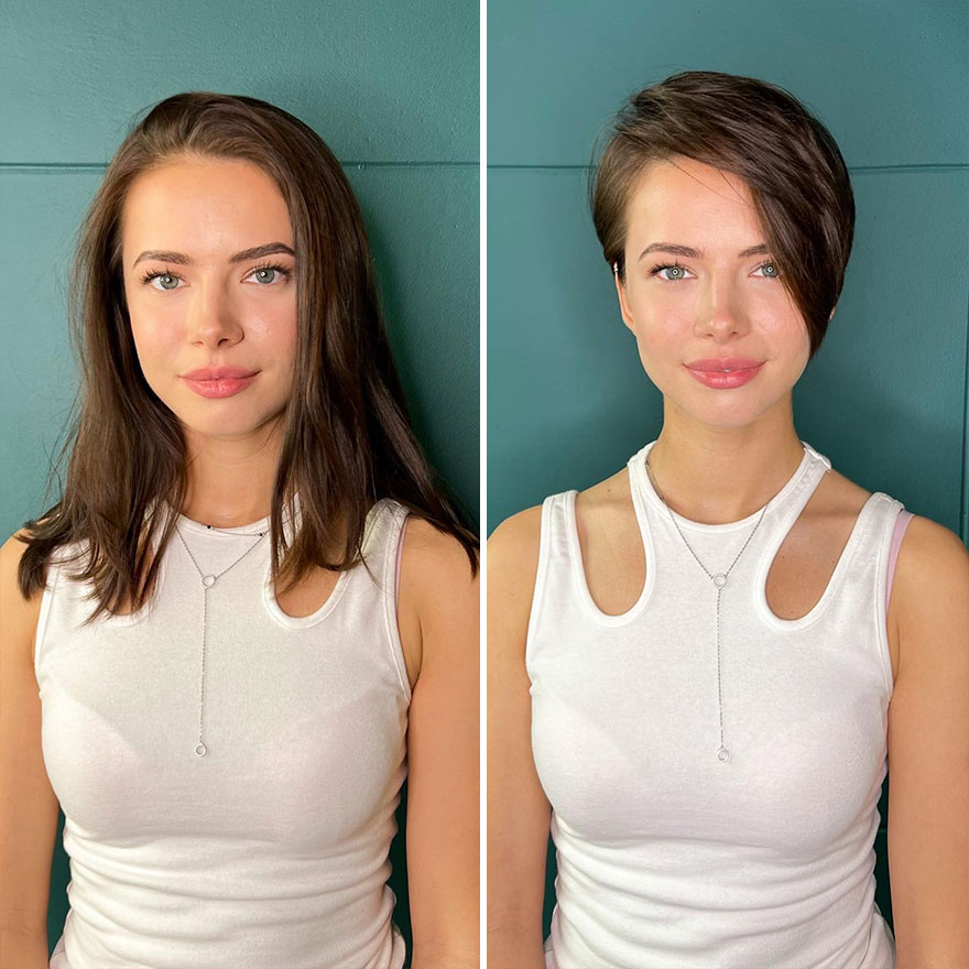 30 фотографий женщин до и после, которые решили сделать короткую стрижки у этого парикмахера(новые фото)