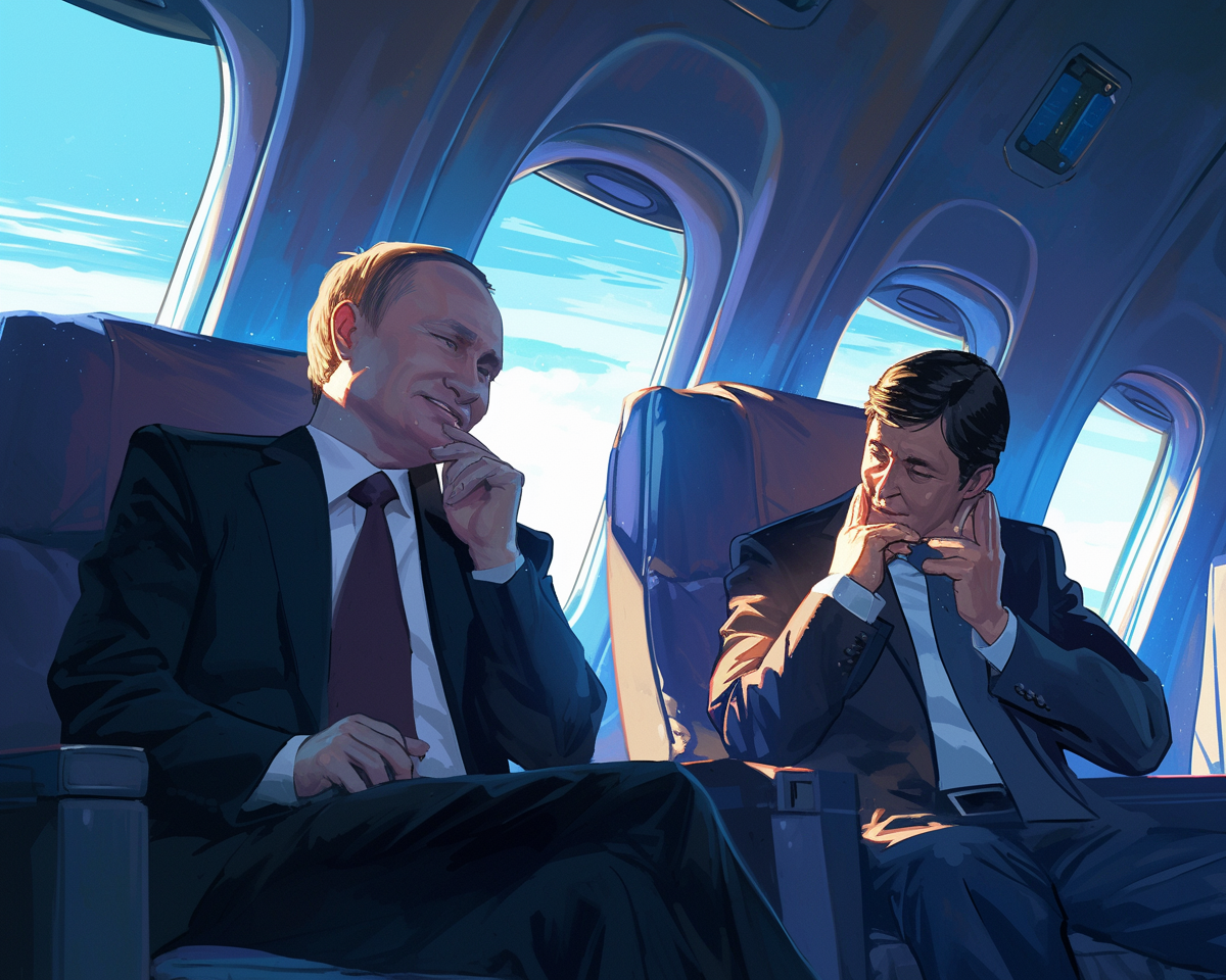 Путин дает интервью в самолете