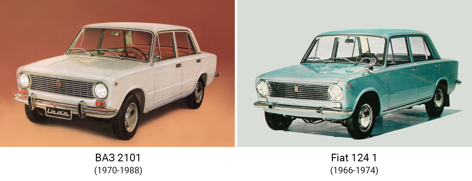 ВАЗ 2101 и Fiat 124 1